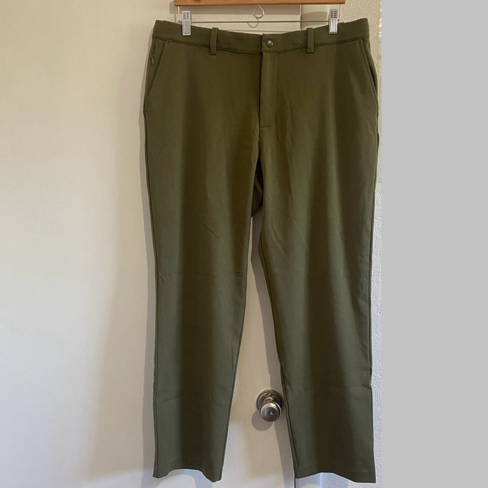 Quince Men’s Ultra-Stretch 24/7 Smart‎ Chino Pants Olive Green 36x30 Travel Work
